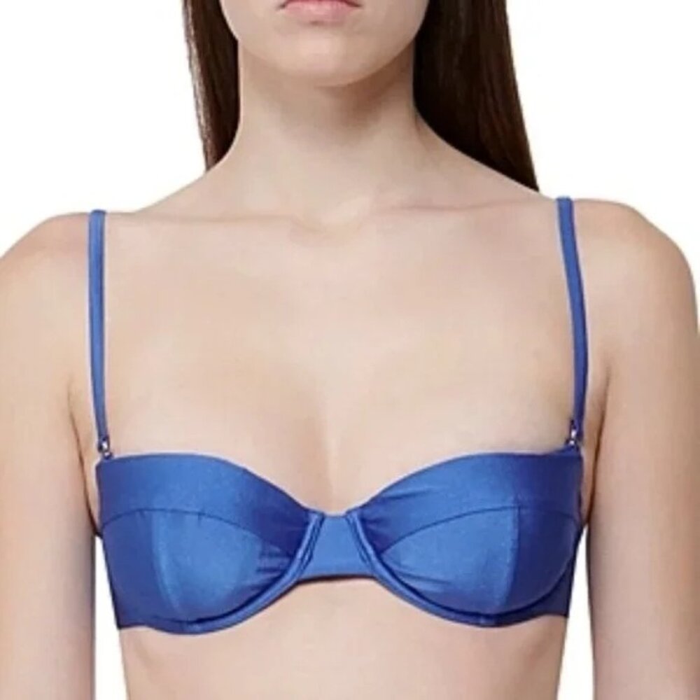 SIMKHAI Bikini Top Bra Bustier Size S in Lapis Blue $135